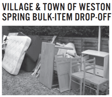 Village & Town of Weston Spring Bulk-Item Drop-Off