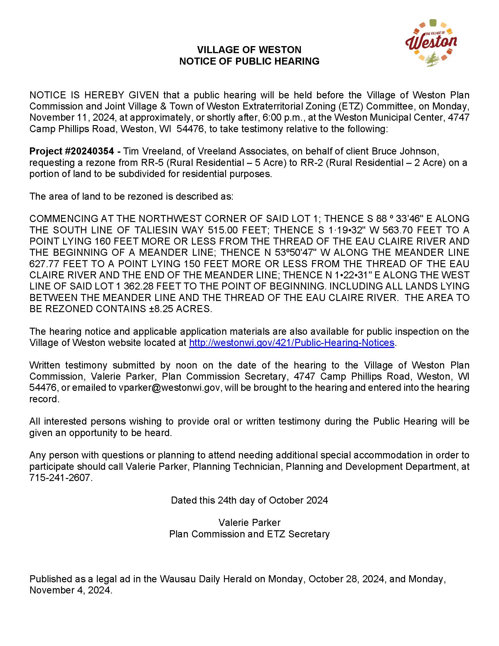 Hearing Notice Village PC ETZ_Mailing
