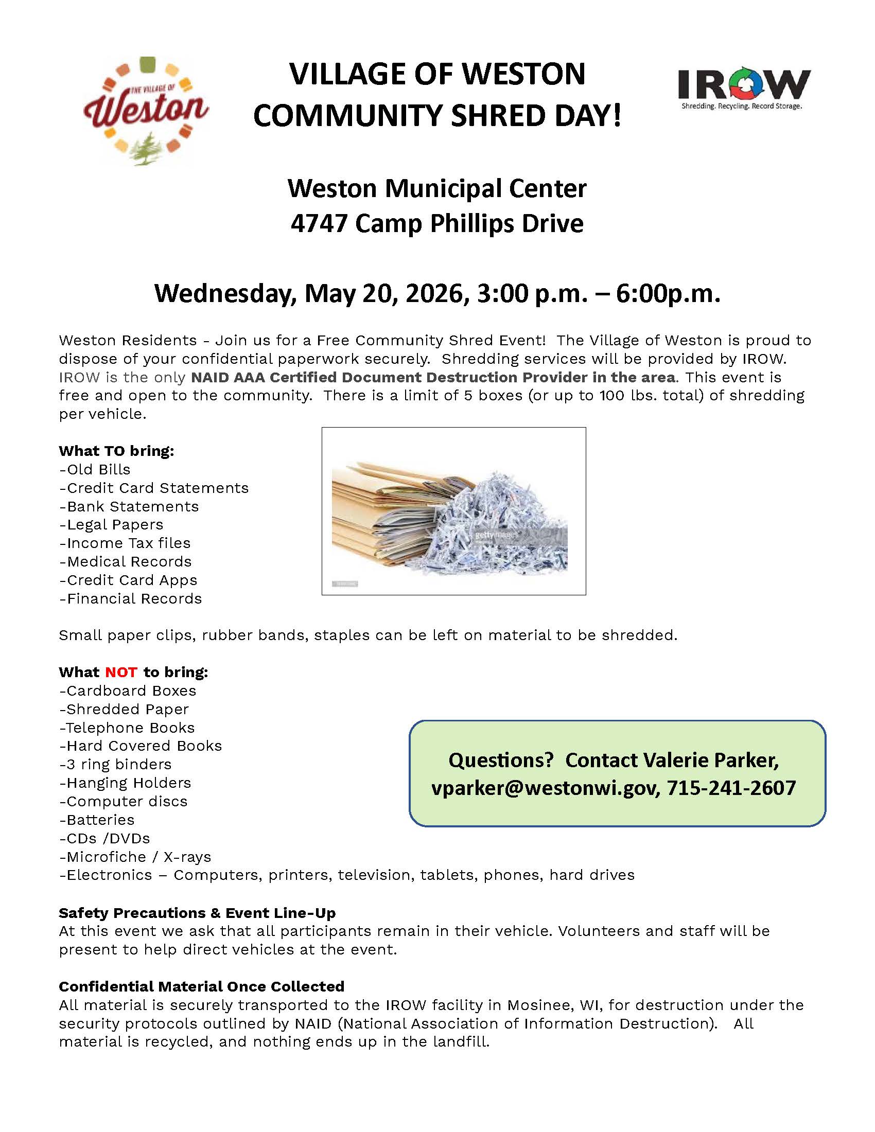 2026 05-20 Paper Shred Day Event Flyer